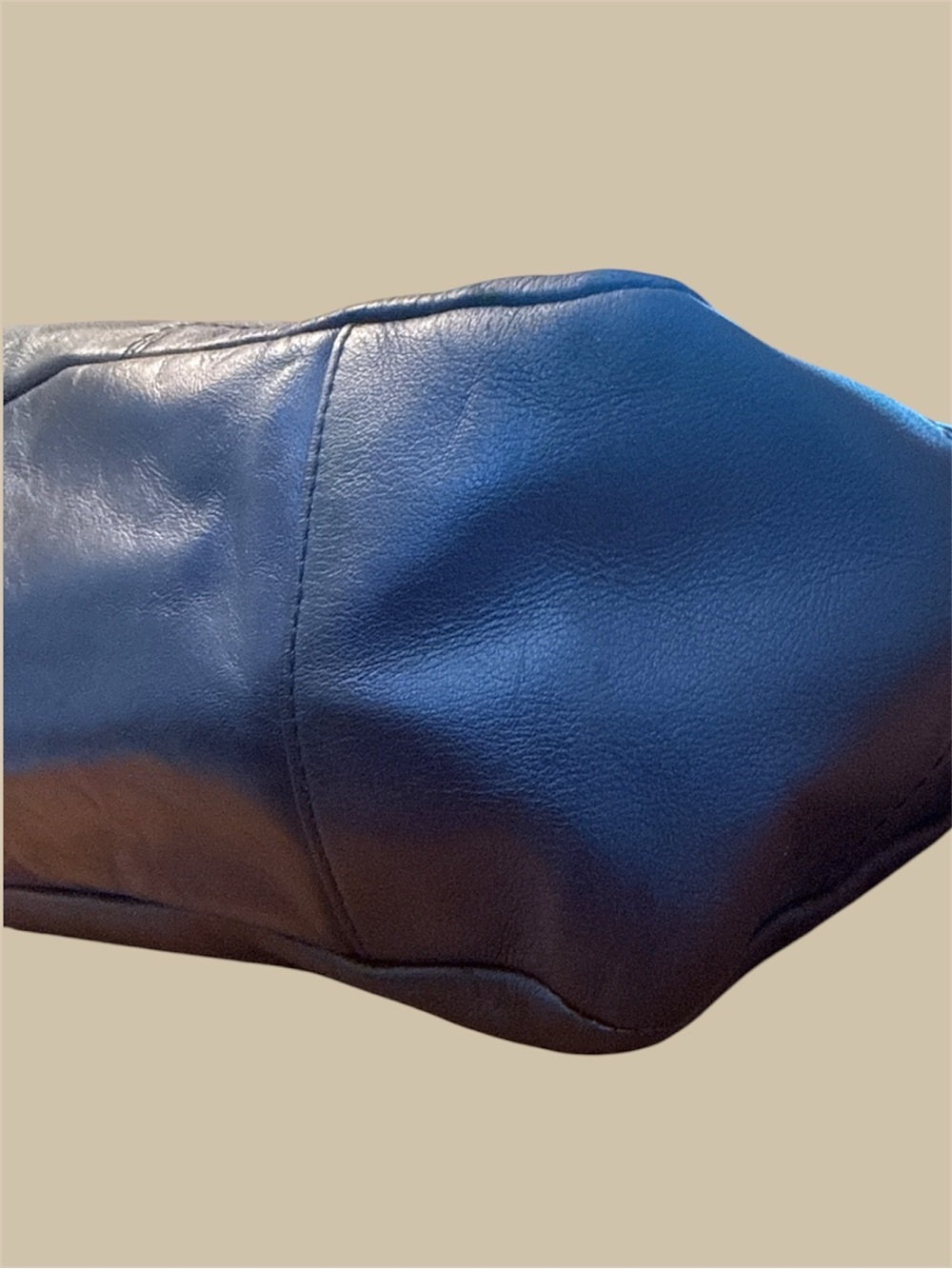 Coach Navy Blue Leather Tote with Silver Hardware - Picture 7 of 11